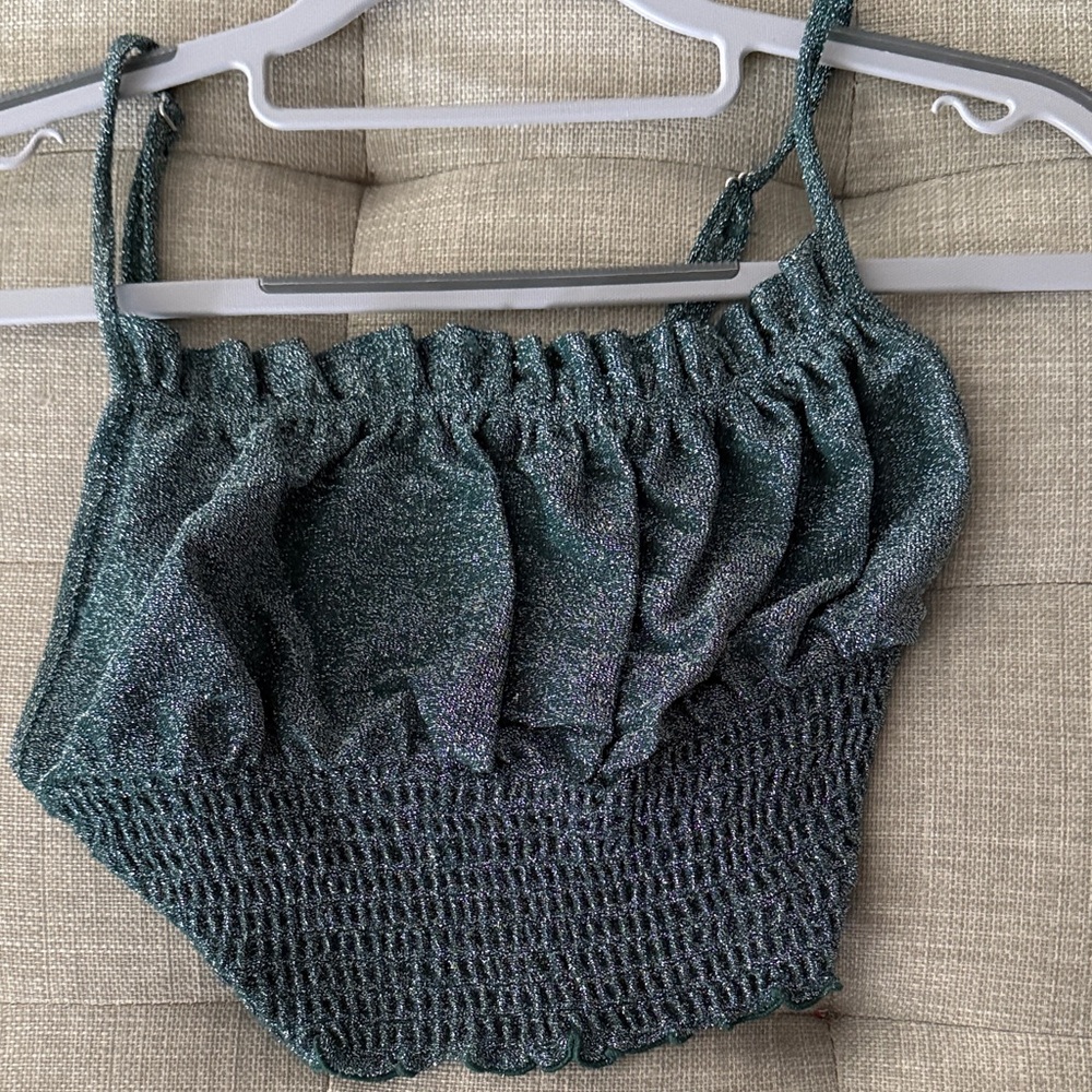 Forever 21 Glittery Teal Top